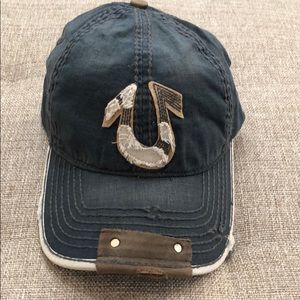True religion men’s hat cap logo blue vintage NWT